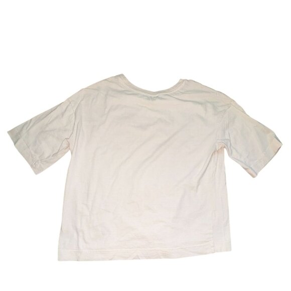 GUC Love, Peace & Lazy Days Cropped, Crew Neck Succulemt T-Shirt-Cream-Sz Small - Picture 4 of 4